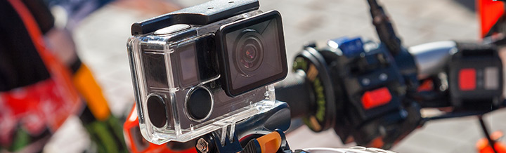 action camera on a motorcycle